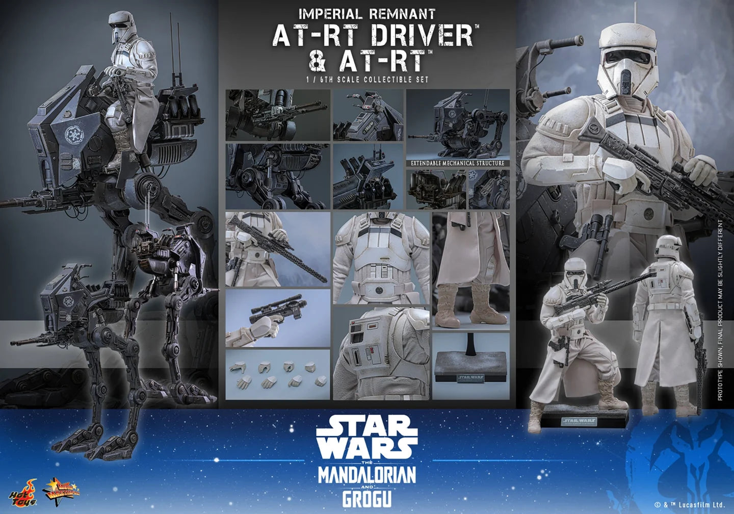 Pre-Order: Star Wars: The Mandalorian & Grogu MMS875 Imperial Remnant AT-RT Driver and AT-RT 1/6th Scale Collectible Figure and Vehicle Accessory