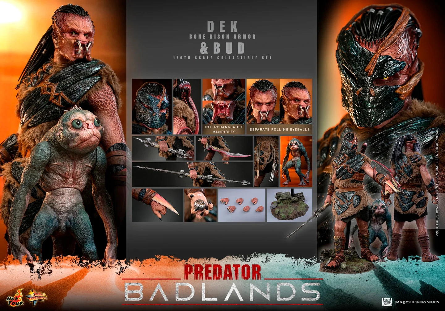 Pre-Order - Predator: Badlands MMS873 Dek (Bone Bison Armor) and Bud 1/6th Scale Collectible Figure