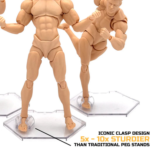PRE-ORDER: Elevate Figure Displays Luna Series: Peg-Free Footstands - Clear - Designed for Figures 4in-7in