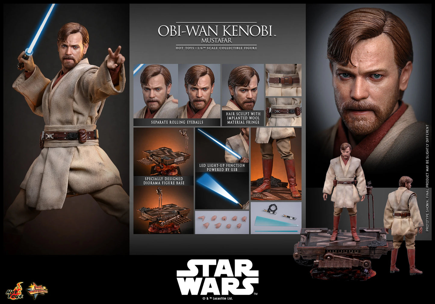 Pre-Order: MMS843 Star Wars: Revenge of the Sith - Obi-Wan Kenobi (Mustafar)