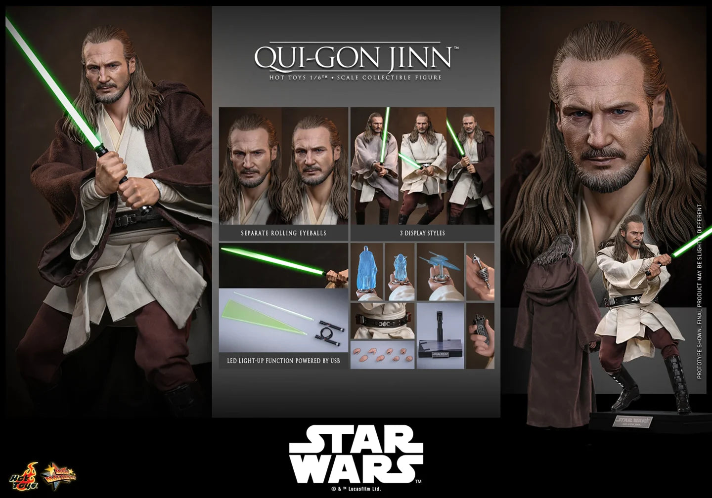 Pre-Order: Star Wars: The Phantom Menace MMS880 Qui-Gon Jinn 1/6th Scale Collectible Figure