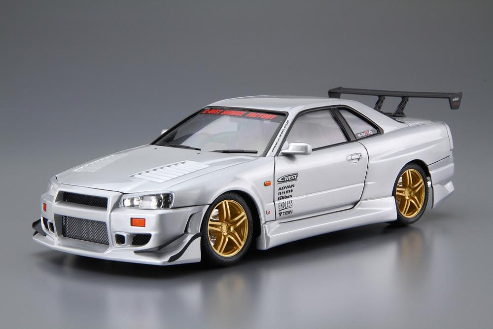 Nissan (2002) C-West BNR34 Skyline GT-R 1/24 Scale Model Kit