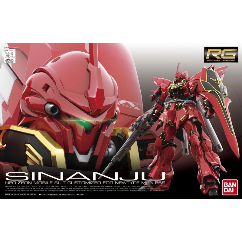 Mobile Suit Gundam Unicorn RG MSN-06S Sinanju 1/144 Scale Model Kit