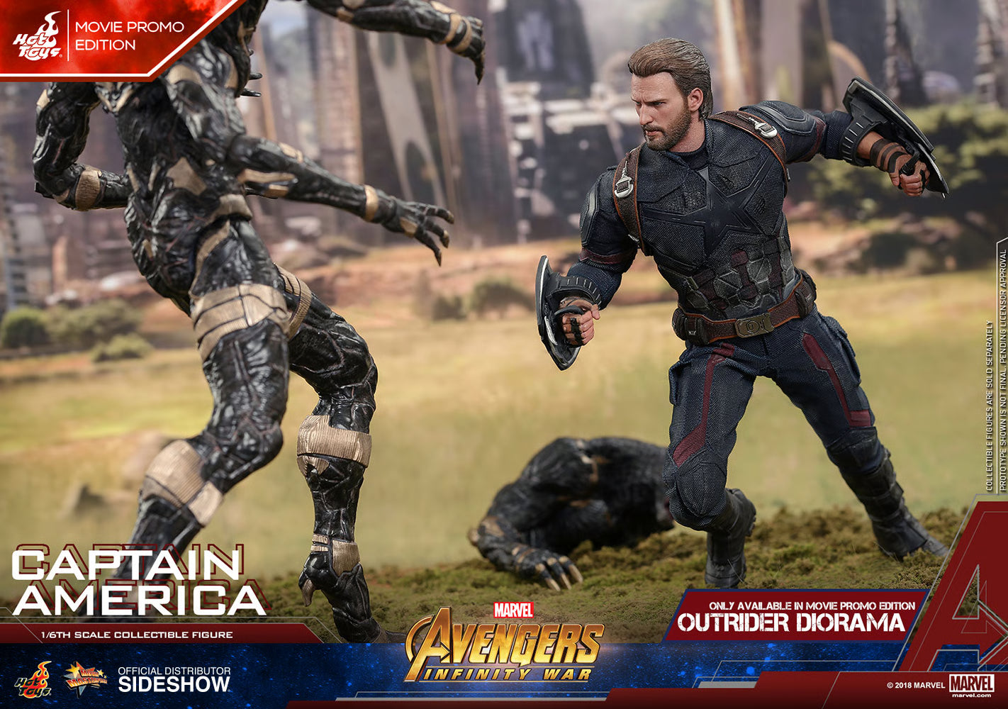 Avengers: Infinity War - Captain America Movie Promo Ed. MMS481 1/6th Scale Exclusive Collectible Figure