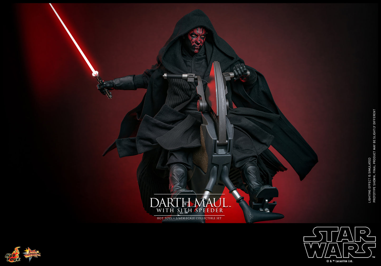 Star Wars: The Phantom Menace MMS749 Darth Maul With Sith Speeder 1/6th Scale Collectible Figure Set