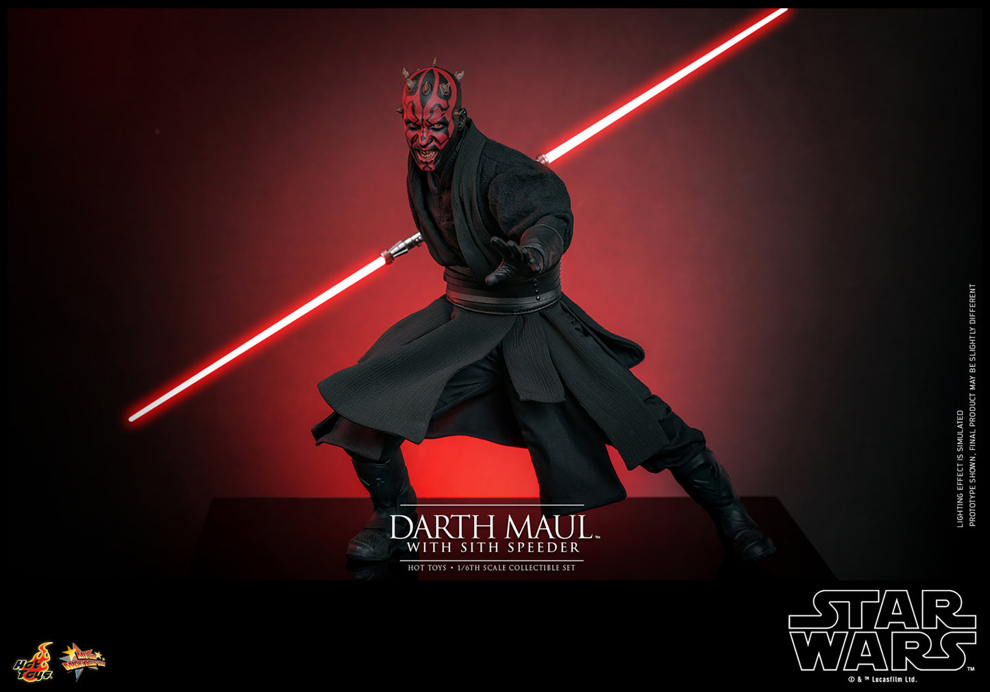 Star Wars: The Phantom Menace MMS749 Darth Maul With Sith Speeder 1/6th Scale Collectible Figure Set