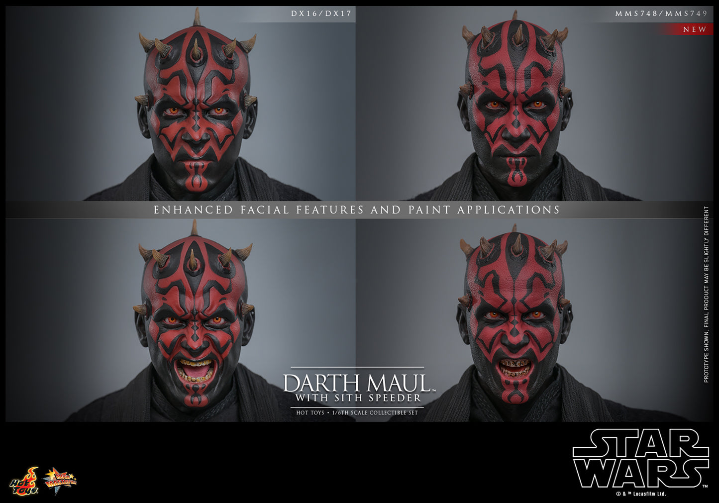 Star Wars: The Phantom Menace MMS749 Darth Maul With Sith Speeder 1/6th Scale Collectible Figure Set