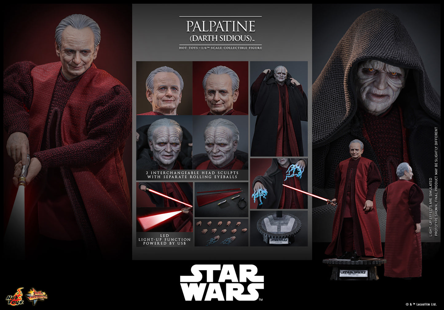 Pre-Order - Star Wars: Revenge of the Sith MMS805 Palpatine (Darth Sidious) 1/6th Scale Collectible Figure