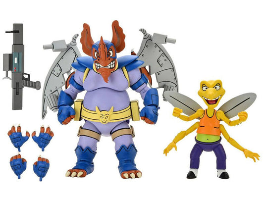 NECA Teenage Mutant Ninja Turtles Wingnut and Screwloose Figure Set