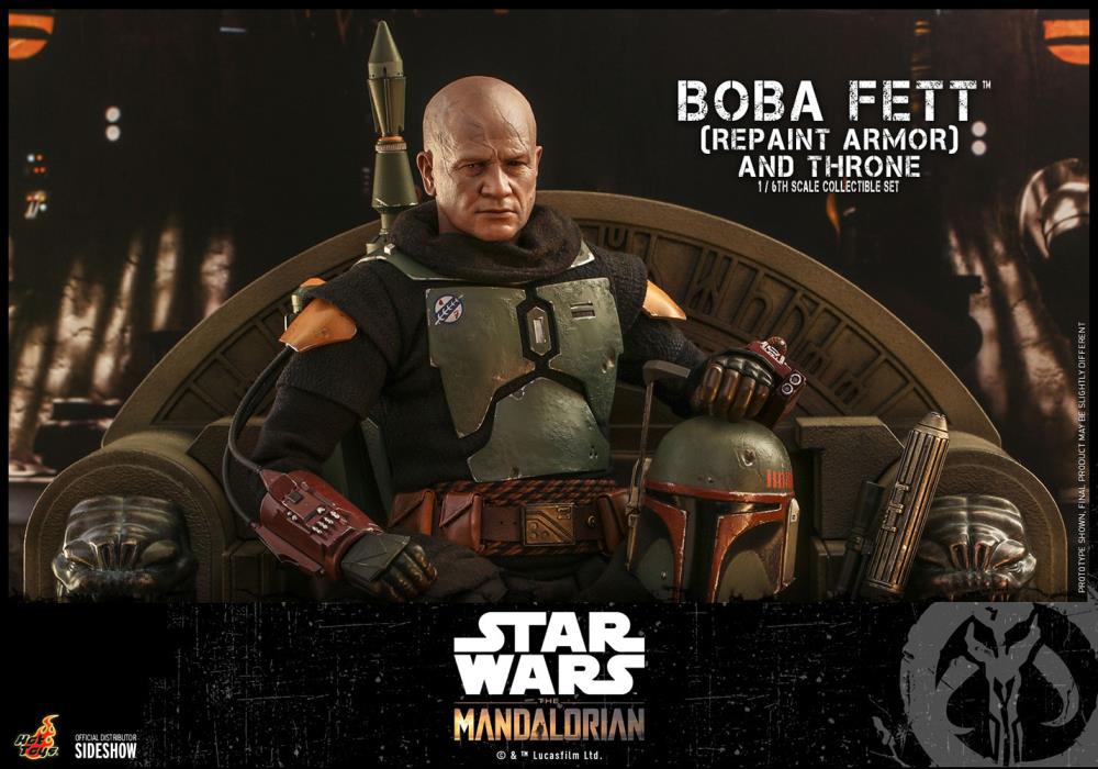 The Mandalorian TMS056 Boba Fett (Repaint Armor) and Throne 1/6th Scale Collectible Figure Set