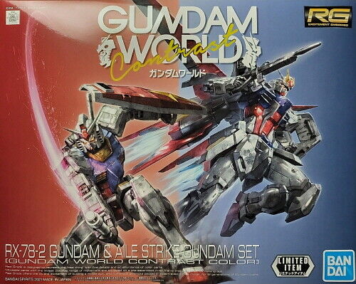 RG 1/144 RX-78-2 Gundam & Aile Strike Gundam Set (Gundam World Contrast Color) Model Kit