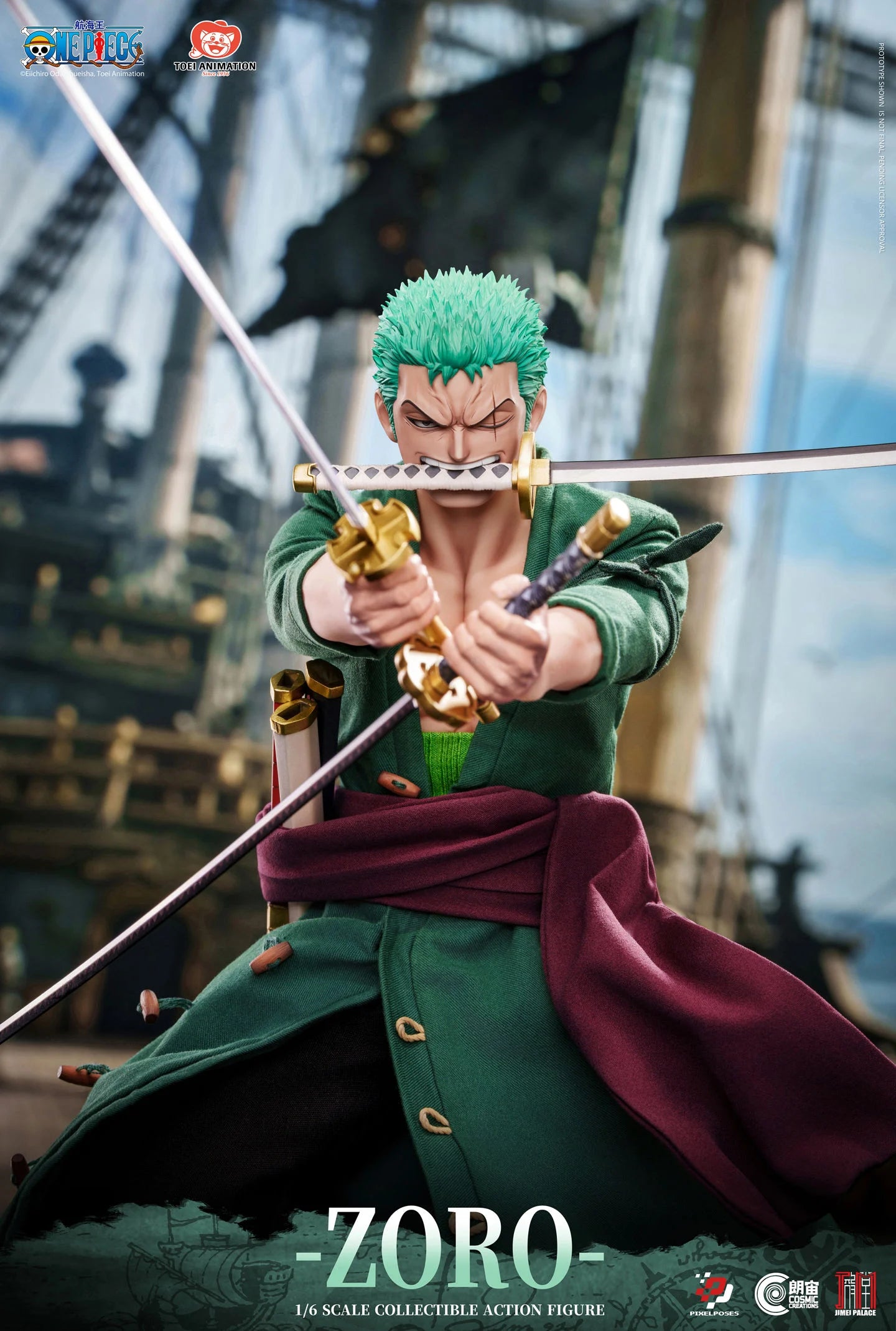 Pre-Order: One Piece Pixel Poses Roronoa Zoro (Deluxe Ver.) 1/6 Scale Action Figure
