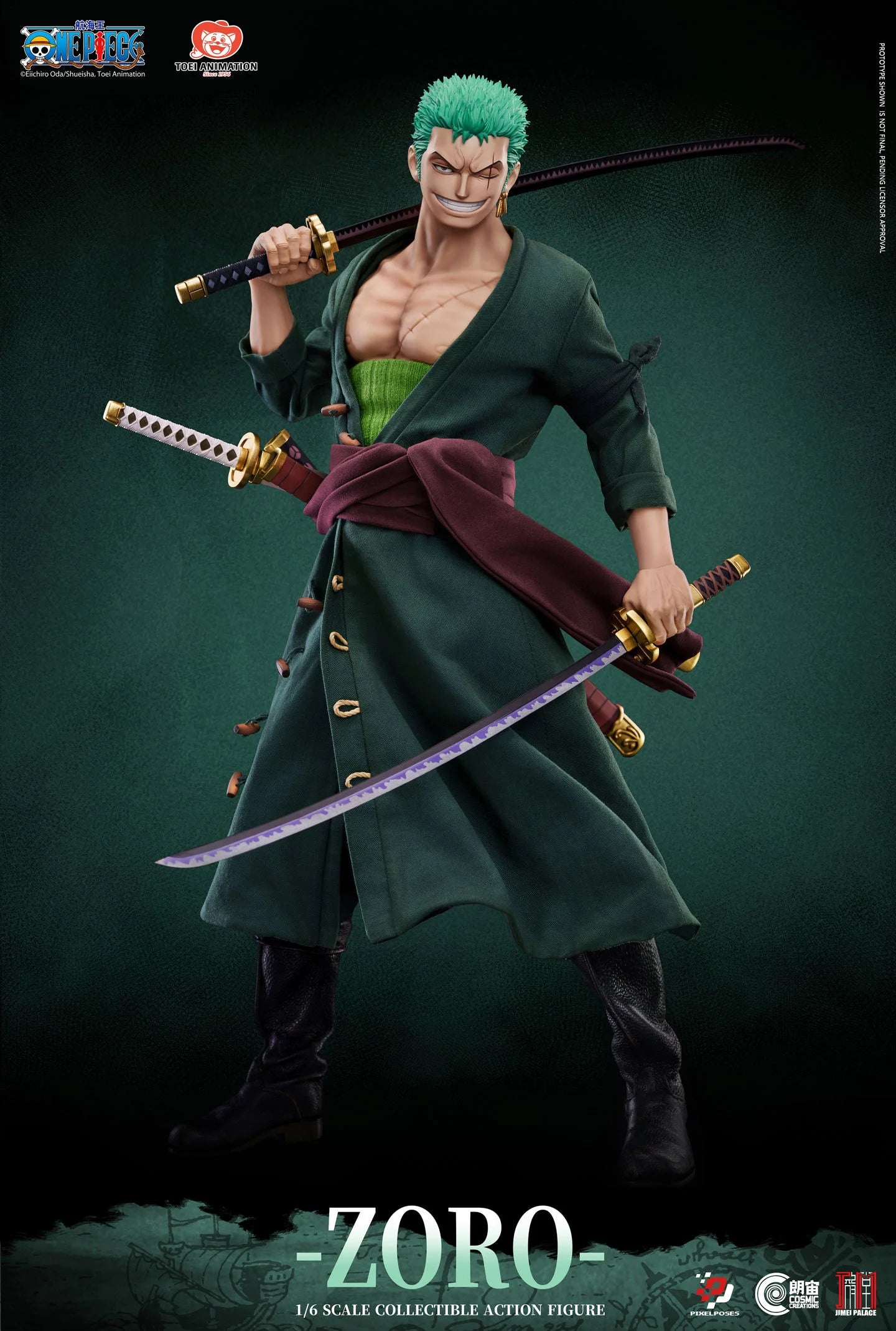 Pre-Order: One Piece Pixel Poses Roronoa Zoro (Deluxe Ver.) 1/6 Scale Action Figure