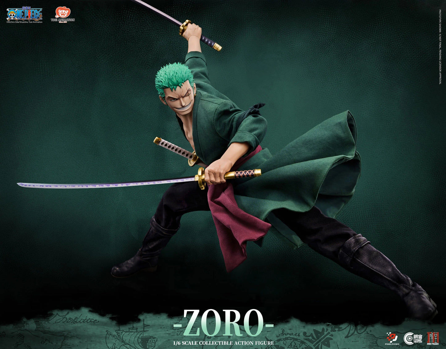 Pre-Order: One Piece Pixel Poses Roronoa Zoro (Standard Ver.) 1/6 Scale Action Figure