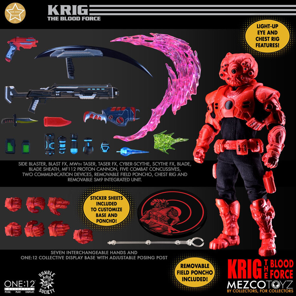 One:12 Mezco Rumble Society KRIG : Blood Force Asia Goal Exclusive