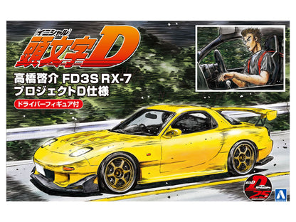 Initial D Keisuke Takahashi's FD3S RX-7 (Project D Ver.) 1/24 Scale Model Kit & Figure