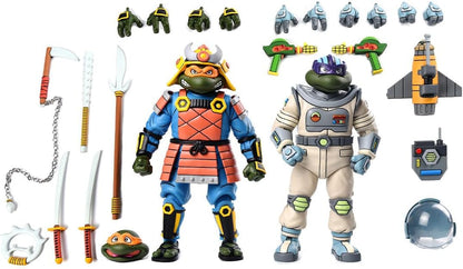 NECA - Teenage Mutant Ninja Turtles (1987 Cartoon) - 7” Scale Action Figures - Space Adventure & Samurai Turtles 2 Pack