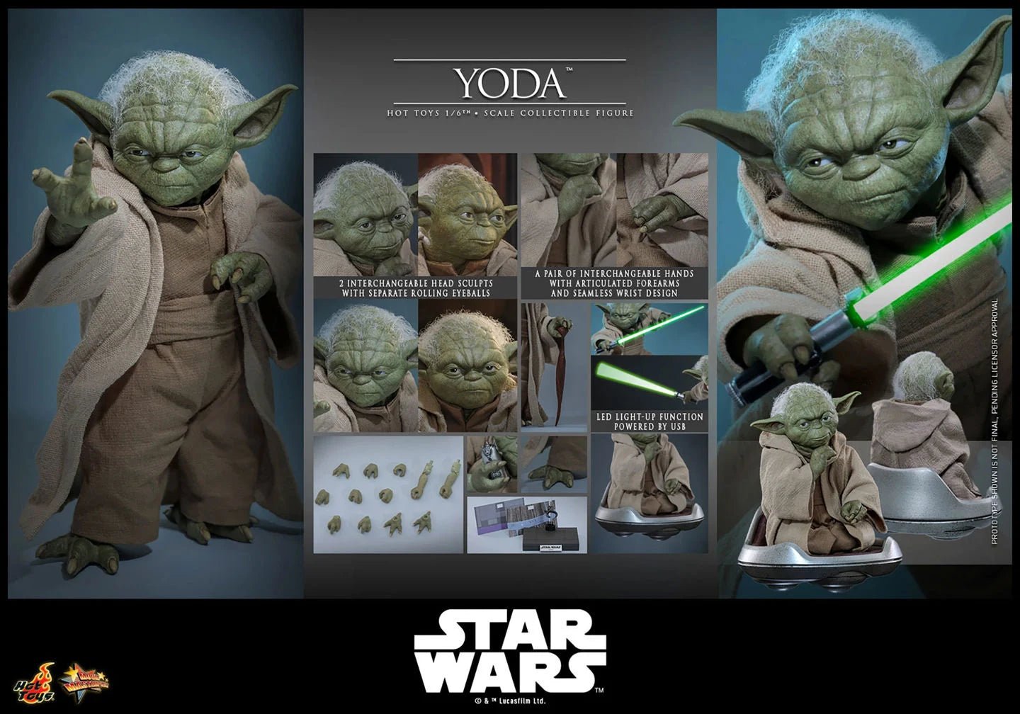 Pre-Order: Star Wars: Revenge of the Sith MMS878 Yoda 1/6th Scale Collectible Figure