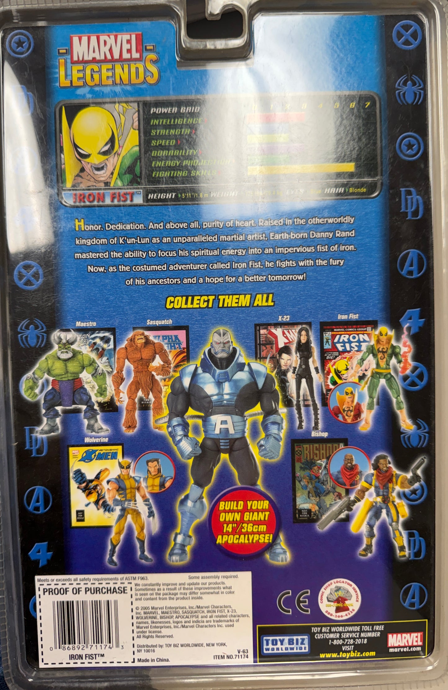 Marvel Legends Apocalypse Series Astonishing Iron Fist Red Variant Action Figure (Shelf wear)