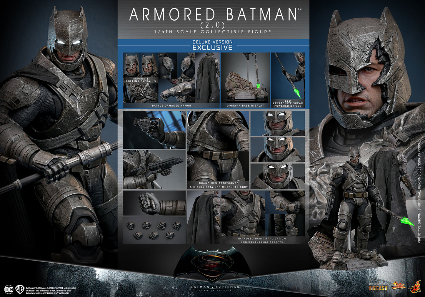 Pre-Order - Batman v Superman: Dawn of Justice MMS742D62 Armored Batman (2.0) Deluxe 1/6th Scale Collectible Figure