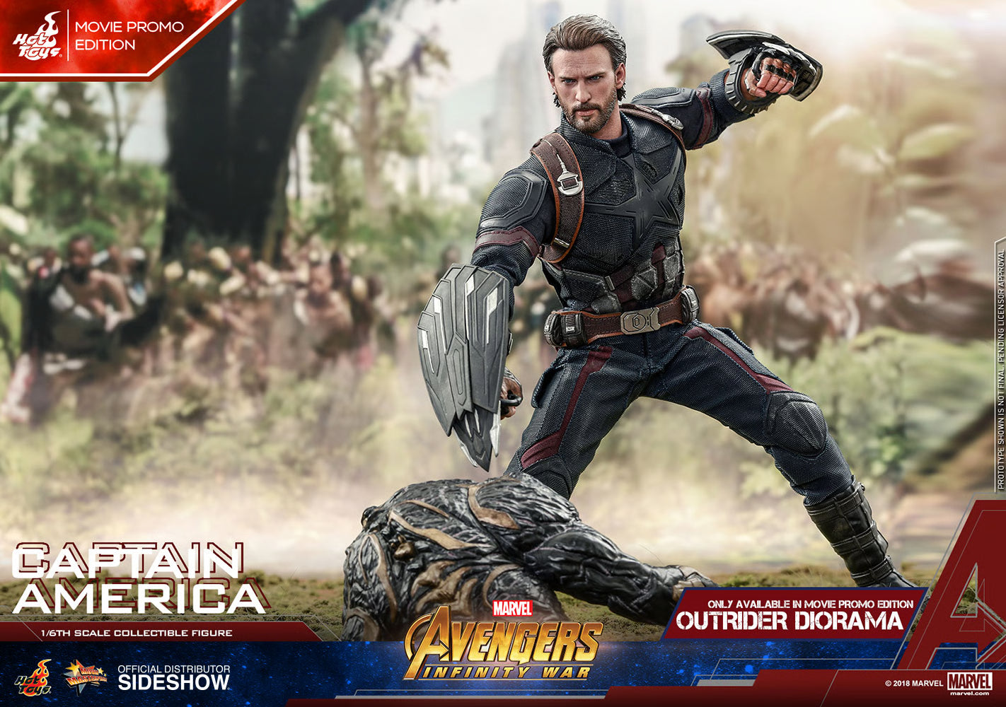 Avengers: Infinity War - Captain America Movie Promo Ed. MMS481 1/6th Scale Exclusive Collectible Figure