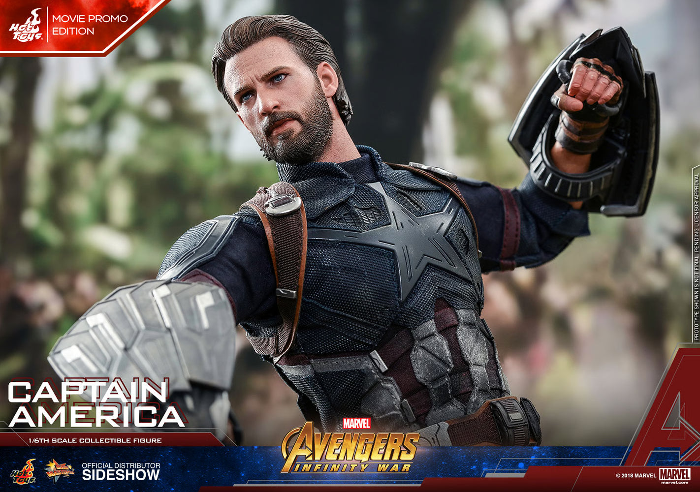 Avengers: Infinity War - Captain America Movie Promo Ed. MMS481 1/6th Scale Exclusive Collectible Figure