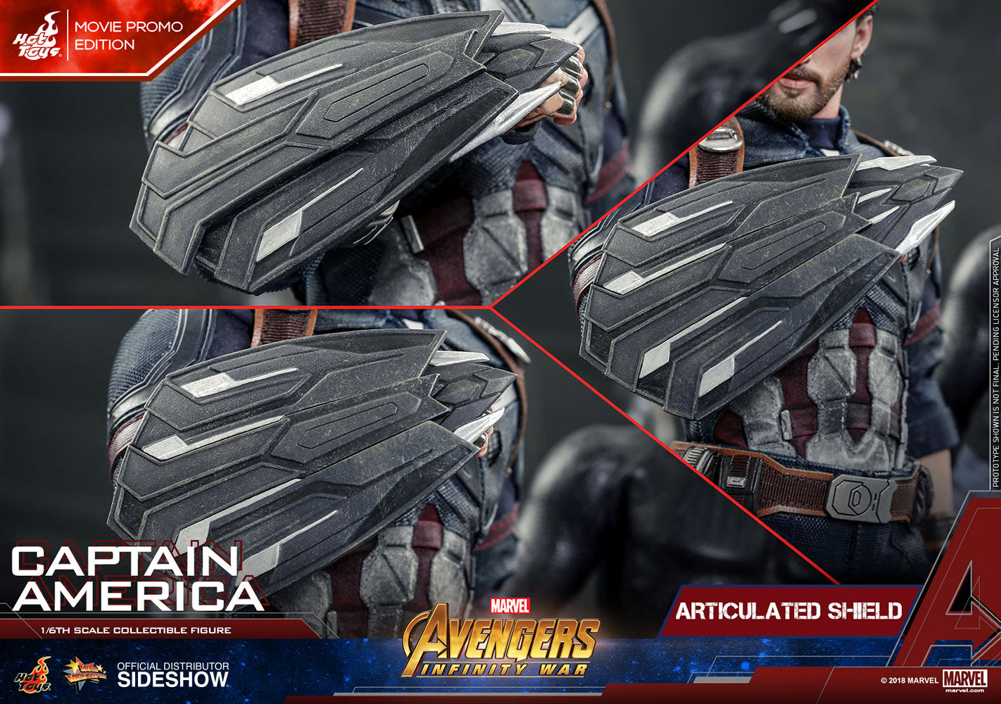 Avengers: Infinity War - Captain America Movie Promo Ed. MMS481 1/6th Scale Exclusive Collectible Figure