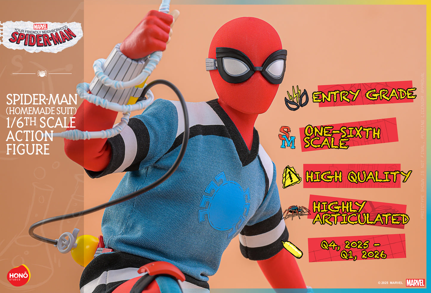 Pre-Order - Your Friendly Neighborhood Spider-Man HS07 Spider-Man (Homemade Suit) 1/6th Scale Collectible Figure