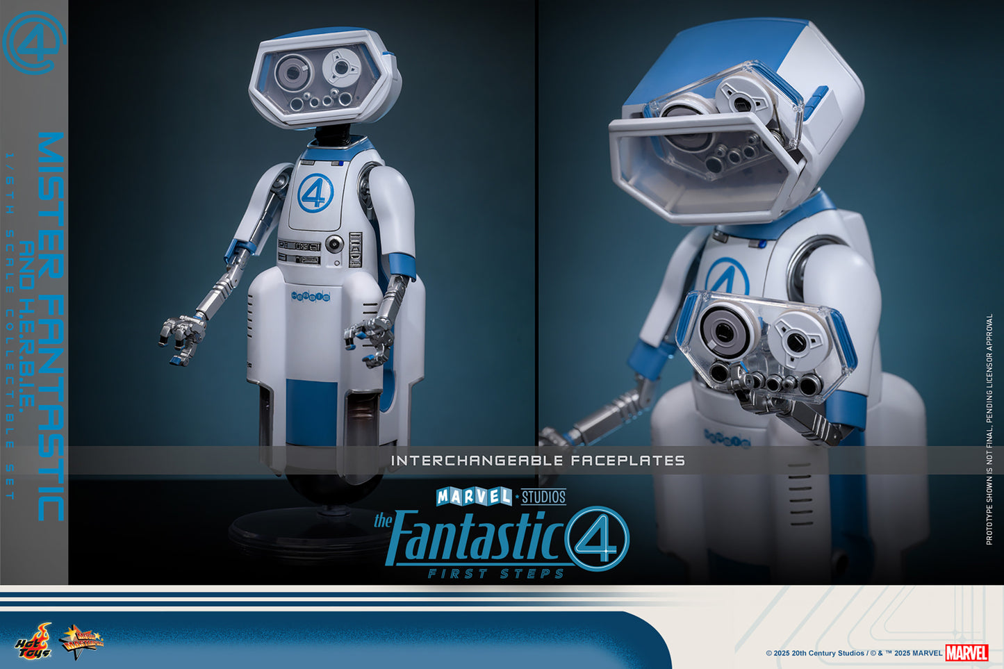 Pre-Order - The Fantastic Four: First Steps MMS822 Mister Fantastic and H.E.R.B.I.E. 1/6th Scale Collectible Figure Set