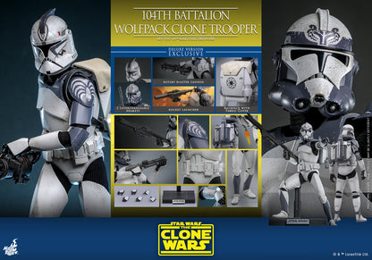 Pre-Order - Star Wars: The Clone Wars TMS143 104th Battalion Wolfpack Clone Trooper Deluxe 1/6th Scale Collectible Figure