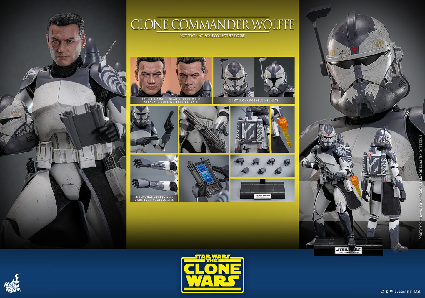 Pre-Order - Star Wars: The Clone Wars TMS141 Clone Commander Wolffe 1/6th Scale Collectible Figure