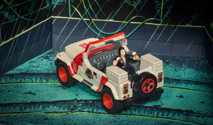 Hot Wheels Jurassic Park Jeep Wrangler & Dr. Ian Malcolm set