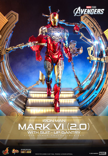 The Avengers MMS688D53 Iron Man Mark VI (Ver 2.0) and Suit-Up Gantry 1/6th Scale Collectible Figure Set