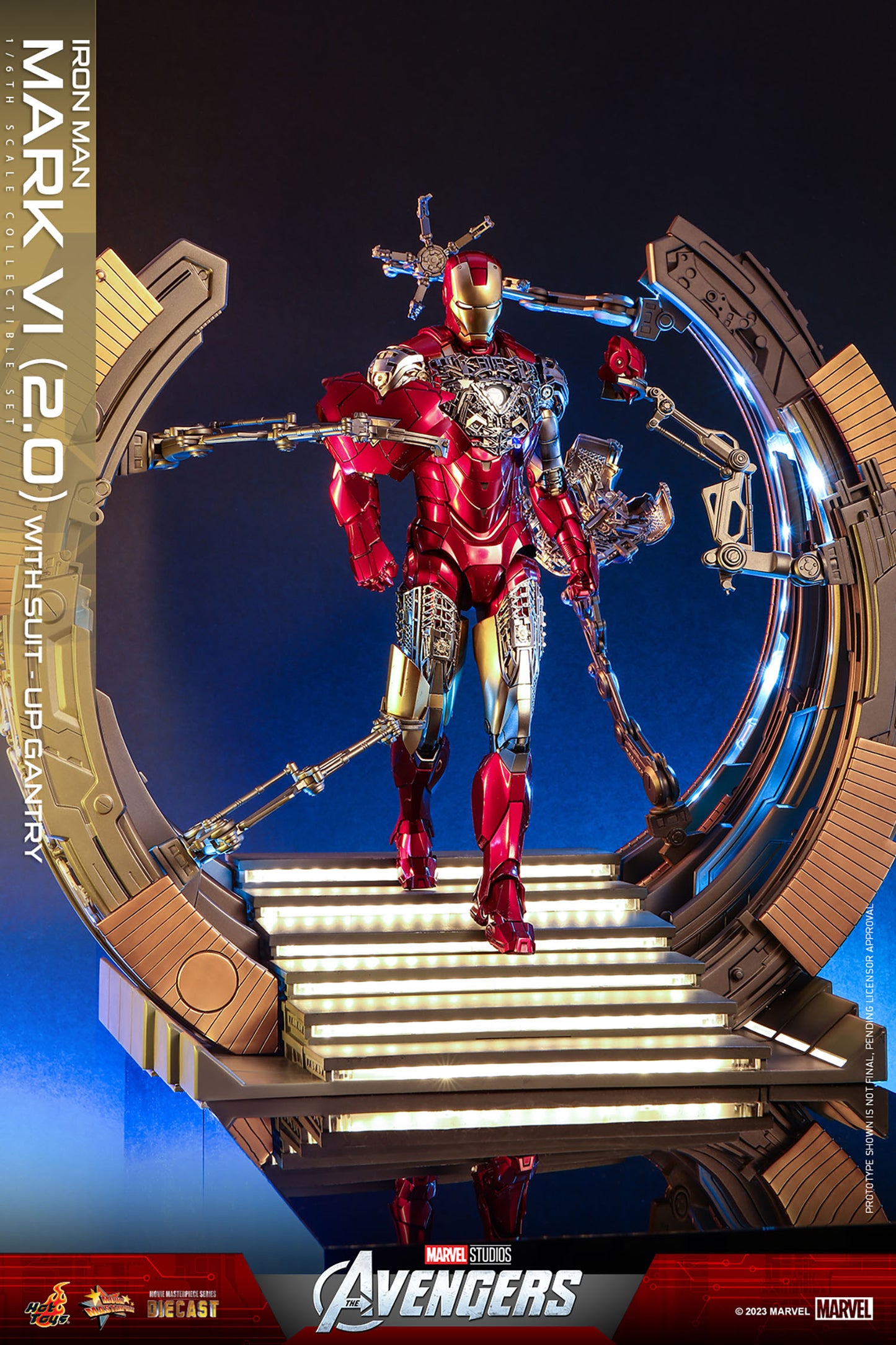 The Avengers MMS688D53 Iron Man Mark VI (Ver 2.0) and Suit-Up Gantry 1/6th Scale Collectible Figure Set