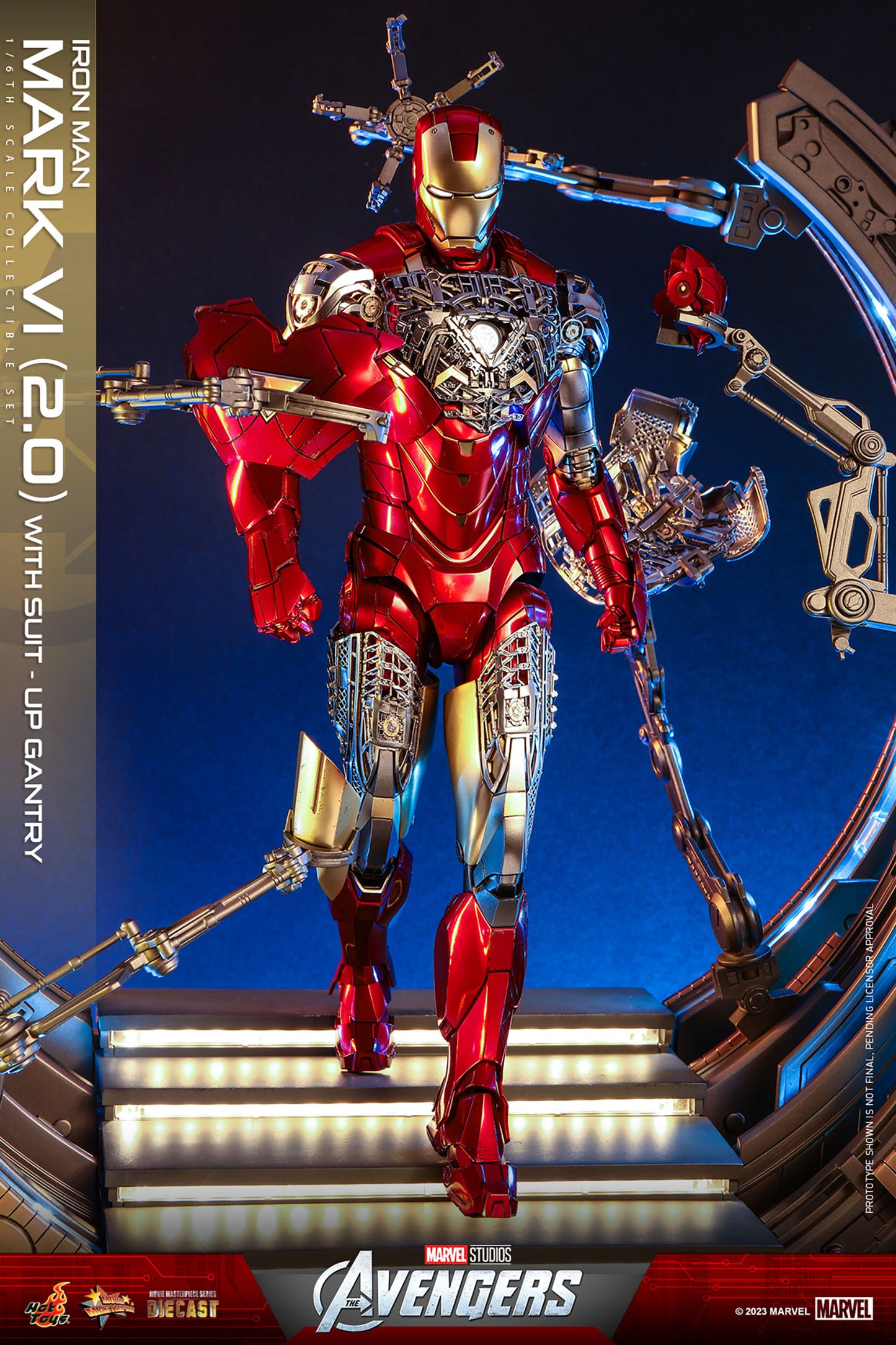 The Avengers MMS688D53 Iron Man Mark VI (Ver 2.0) and Suit-Up Gantry 1/6th Scale Collectible Figure Set