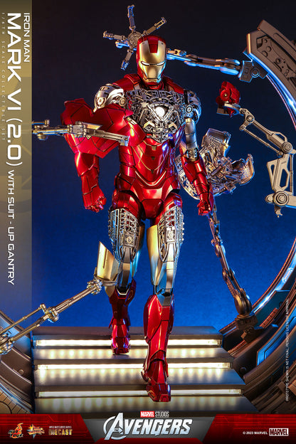 The Avengers MMS688D53 Iron Man Mark VI (Ver 2.0) and Suit-Up Gantry 1/6th Scale Collectible Figure Set