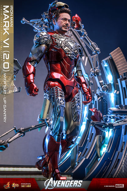 The Avengers MMS688D53 Iron Man Mark VI (Ver 2.0) and Suit-Up Gantry 1/6th Scale Collectible Figure Set