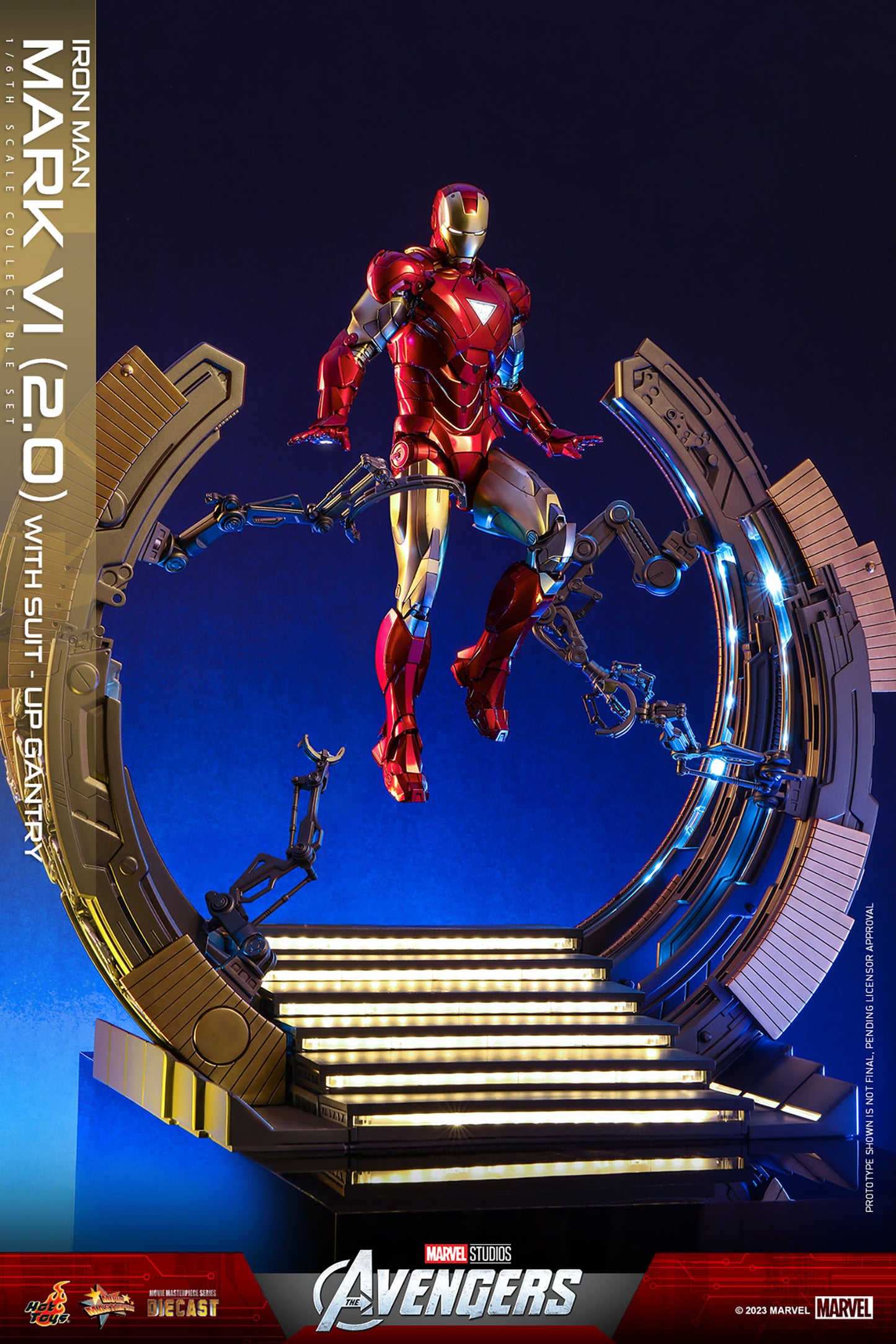 The Avengers MMS688D53 Iron Man Mark VI (Ver 2.0) and Suit-Up Gantry 1/6th Scale Collectible Figure Set