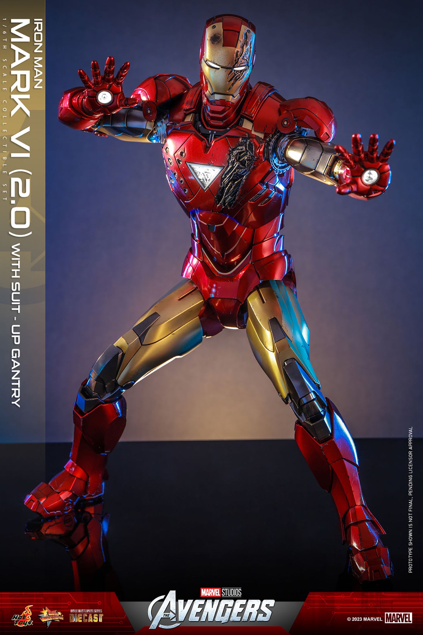 The Avengers MMS688D53 Iron Man Mark VI (Ver 2.0) and Suit-Up Gantry 1/6th Scale Collectible Figure Set