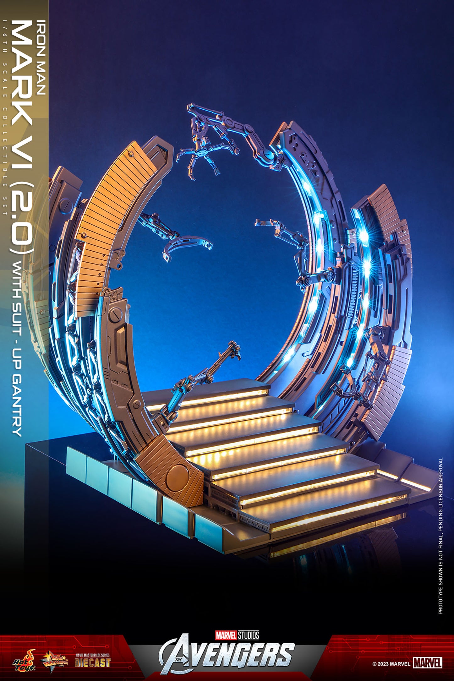 The Avengers MMS688D53 Iron Man Mark VI (Ver 2.0) and Suit-Up Gantry 1/6th Scale Collectible Figure Set