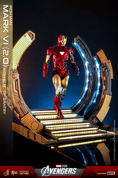 The Avengers MMS688D53 Iron Man Mark VI (Ver 2.0) and Suit-Up Gantry 1/6th Scale Collectible Figure Set