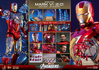 The Avengers MMS688D53 Iron Man Mark VI (Ver 2.0) and Suit-Up Gantry 1/6th Scale Collectible Figure Set
