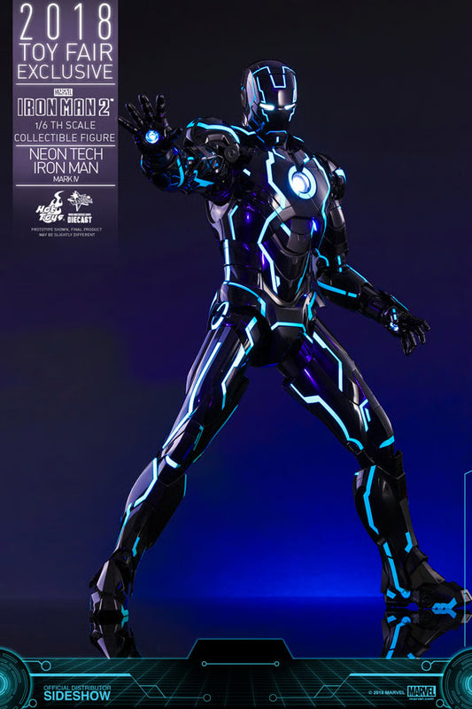 Iron Man MMS485D24 Neon Tech Iron Man Mark IV 1/6th Scale Exclusive Collectible Figure