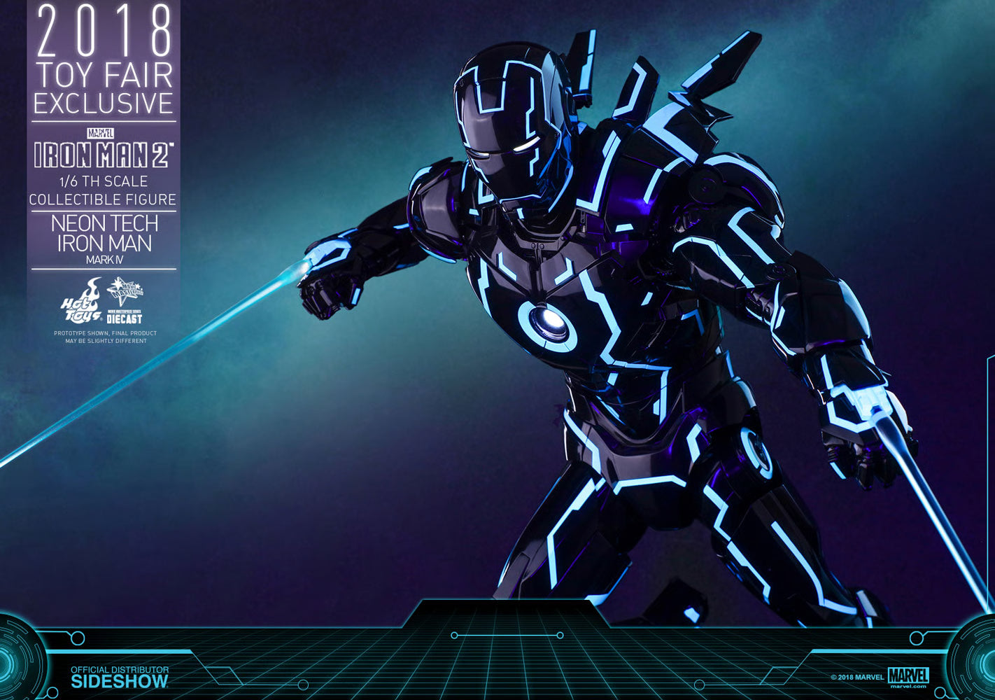 Iron Man MMS485D24 Neon Tech Iron Man Mark IV 1/6th Scale Exclusive Collectible Figure