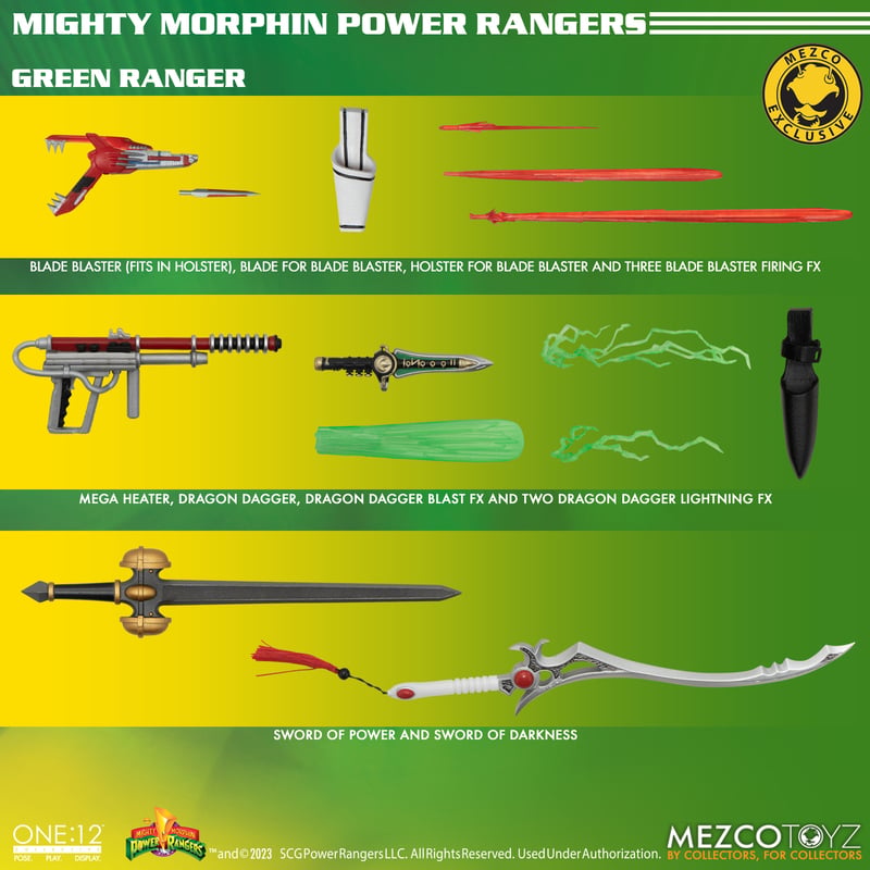 One:12 Mezco Mighty Morphin Power Rangers: Green Ranger SDCC Exclusive 2023