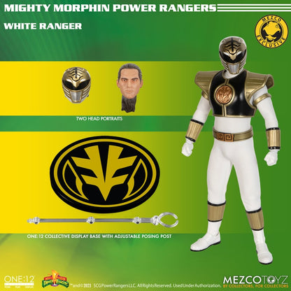 One:12 Mezco Mighty Morphin Power Rangers: White Ranger SDCC Exclusive