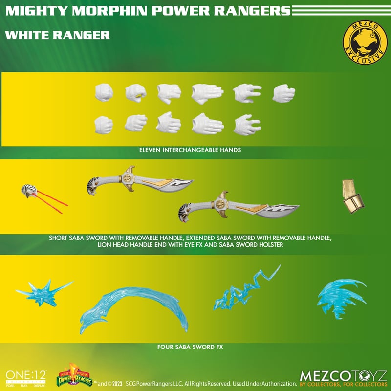 One:12 Mezco Mighty Morphin Power Rangers: White Ranger SDCC Exclusive