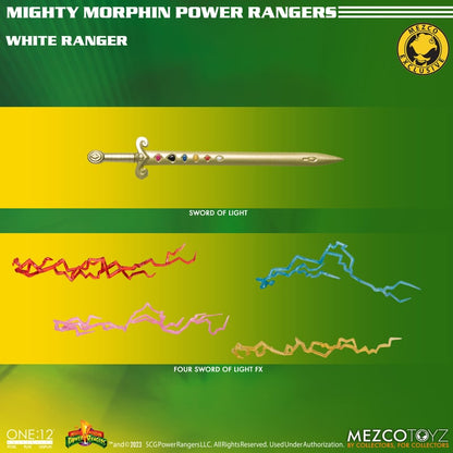 One:12 Mezco Mighty Morphin Power Rangers: White Ranger SDCC Exclusive