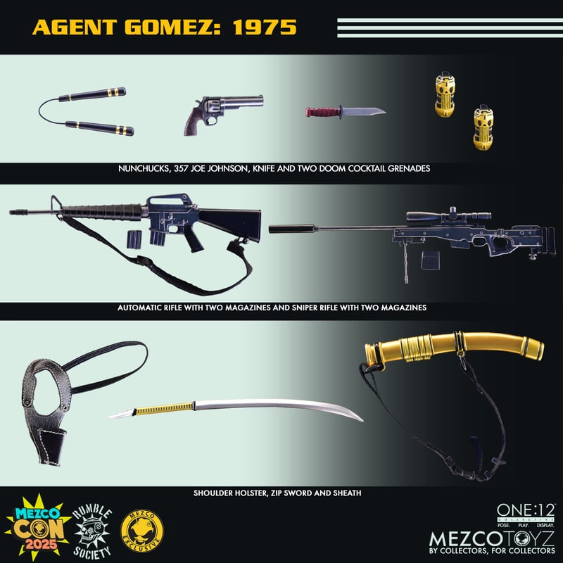 Mezco One:12 Collective Agent Gomez: 1975 SDCC 2025 Exclusive