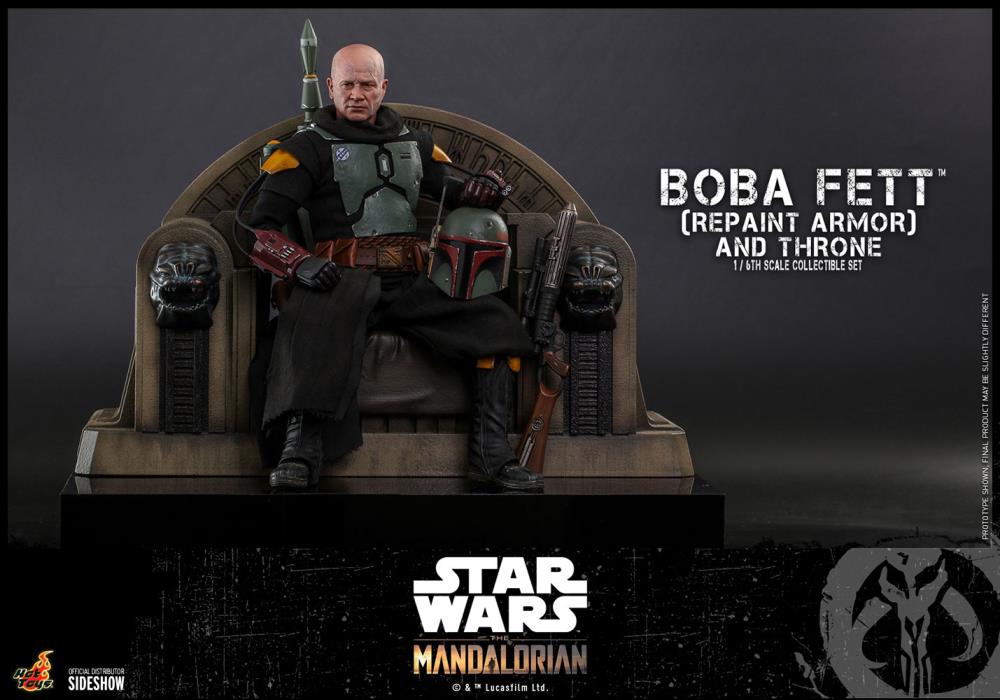 The Mandalorian TMS056 Boba Fett (Repaint Armor) and Throne 1/6th Scale Collectible Figure Set